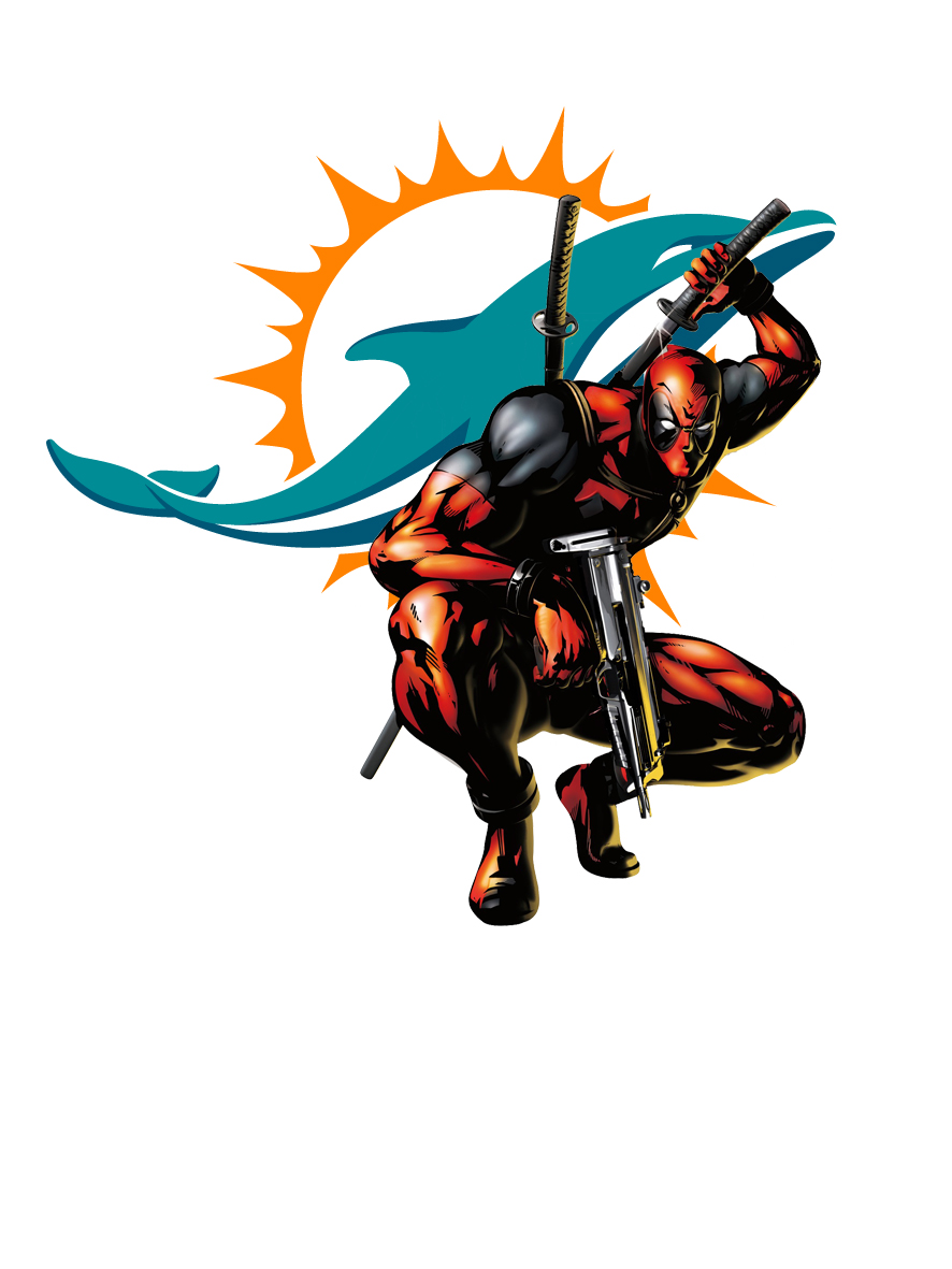 Miami Dolphins Deadpool Logo vinyl decal